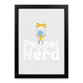 Puppet Nerd Marionette - Framed poster (27 × 37 cm) - black - Front