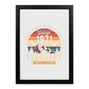 February 1971 Vintage Birthday February 1971 - Framed poster (27 × 37 cm) - black - Front