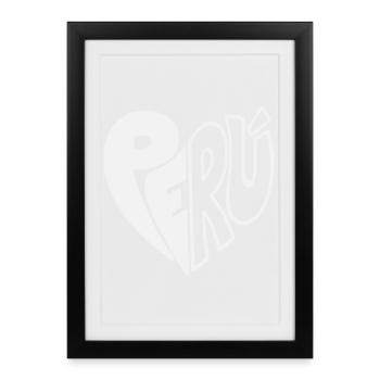 Peru Hand Drawn Logo - Color Variable - Framed poster (27 × 37 cm) - black - Front