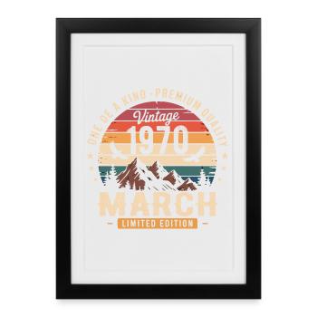 March 1970 56th Anniversary Gift March 1970 - Framed poster (27 × 37 cm) - black - Front