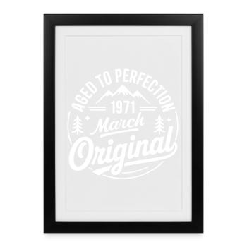 mars 1971 – Légende des sommets et montagnes - Affiche encadrée (27 × 37 cm) - noir - Devant