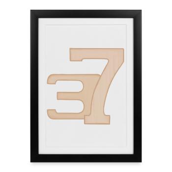 37 illustrations numériques en pêche - Affiche encadrée (27 × 37 cm) - noir - Devant