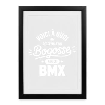BMX Bogosse sports fan bmx cycling bike - Framed poster (27 × 37 cm) - black - Front