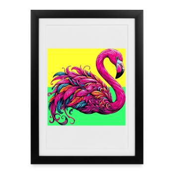 flamingo - Framed poster (27 × 37 cm) - black - Front