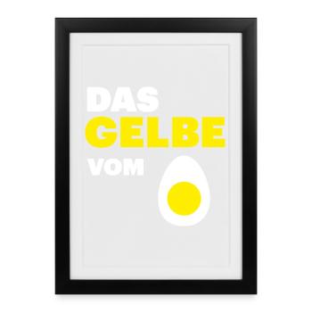 Chicken Fans - Rooster - Rooster - Egg yolk - Framed poster (27 × 37 cm) - black - Front