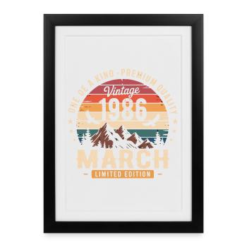 Gift March 1986, Born in march 1986 - Framed poster (27 × 37 cm) - black - Front
