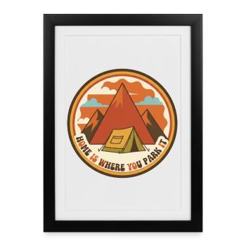 La maison, c’est là où on la garde vintage - Affiche encadrée (27 × 37 cm) - noir - Devant