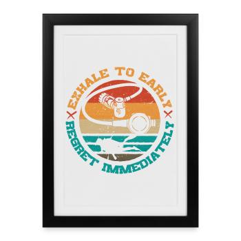 Plongeurs Plongée sous-marine Plongée - Affiche encadrée (27 × 37 cm) - noir - Devant