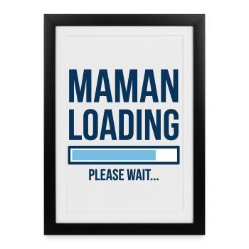 Mom Loading Loading Baby Design - Framed poster (27 × 37 cm) - black - Front