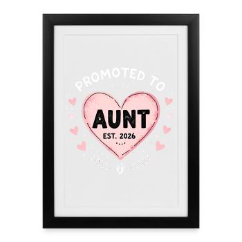 Aunt 2026 Aunt 2026 Promoted to Aunt 2026 - Framed poster (27 × 37 cm) - black - Front