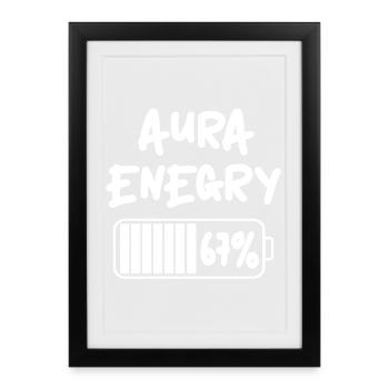 67 - Soixante-sept Numéro 67 Mème Six Seven 67 % - Affiche encadrée (27 × 37 cm) - noir - Devant
