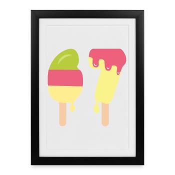 67 - Sixty Seven Number 67 I-ce Cream Meme Six 7 - Framed poster (27 × 37 cm) - black - Front