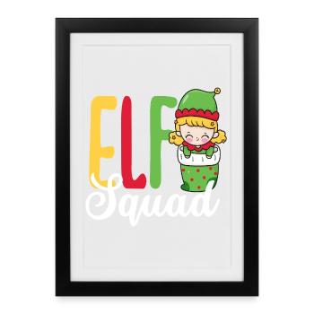 Elf Squad Cute Elf Girl Christmas - Framed poster (27 × 37 cm) - black - Front