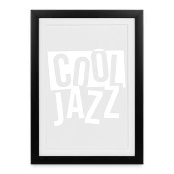 Pile typographique jazz audacieuse - Affiche encadrée (27 × 37 cm) - noir - Devant