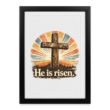 he is risen - Framed poster (27 × 37 cm) - black - Front
