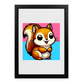 squirrel - Framed poster (27 × 37 cm) - black - Front