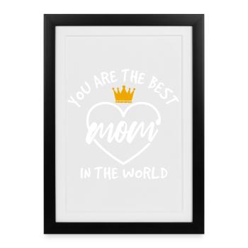 Beste Mama der Welt Geschenkhemd - Gerahmtes Poster (27 × 37 cm) - Schwarz - Vorne
