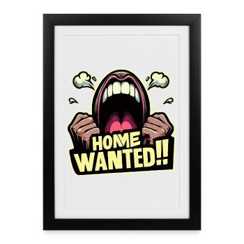 Explosion de bande dessinée Home Wanted - Affiche encadrée (27 × 37 cm) - noir - Devant