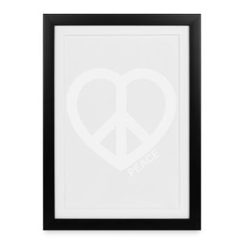 Symbole de la Paix du Cœur - Affiche encadrée (27 × 37 cm) - noir - Devant
