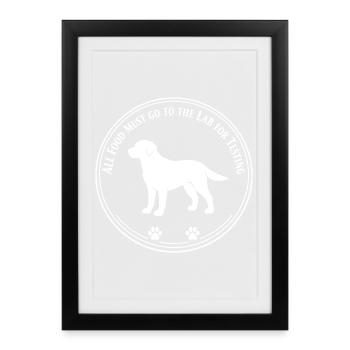 Funny Labrador Retriever Black Lab Fetch Dog Pet - Framed poster (27 × 37 cm) - black - Front