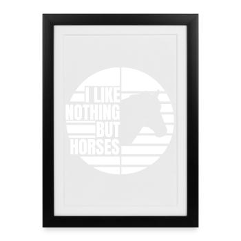 J’aime les chevaux - Affiche encadrée (27 × 37 cm) - noir - Devant