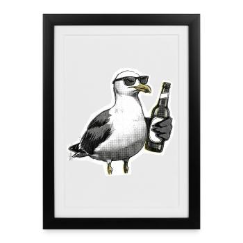 Seagull Beer Coast - Framed poster (27 × 37 cm) - black - Front
