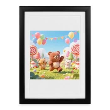 Colorful Bears Jamboree - Framed poster (27 × 37 cm) - black - Front