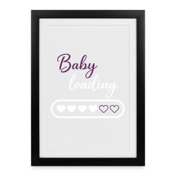 Progression du chargement cardiaque du bébé - Affiche encadrée (27 × 37 cm) - noir - Devant
