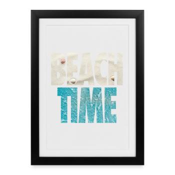 Beach Time - Summer Holiday - Sea and Sand - Framed poster (27 × 37 cm) - black - Front