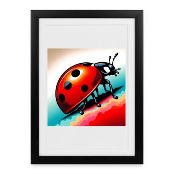 coccinelle - Affiche encadrée (27 × 37 cm) - noir - Devant