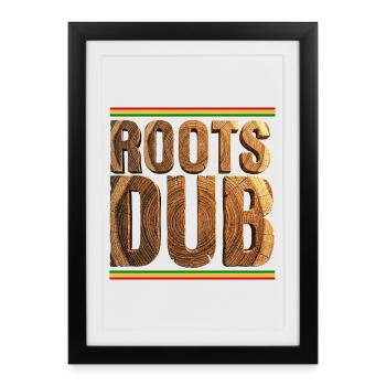 Roots Dub Reggae Wood - Framed poster (27 × 37 cm) - black - Front