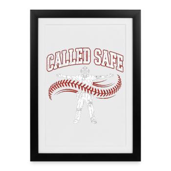 Appelée Safe Christian Baseball Faith Cross - Affiche encadrée (27 × 37 cm) - noir - Devant