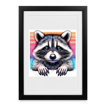 Raton laveur - Affiche encadrée (27 × 37 cm) - noir - Devant