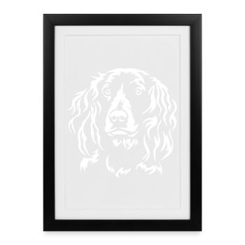 German Quail Dog Head, « Édition Noire » - Affiche encadrée (27 × 37 cm) - noir - Devant