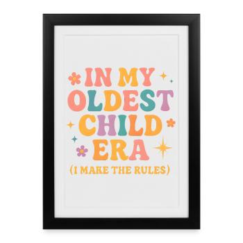 L’humour de la famille fille à l’ère de mon aîné - Affiche encadrée (27 × 37 cm) - noir - Devant