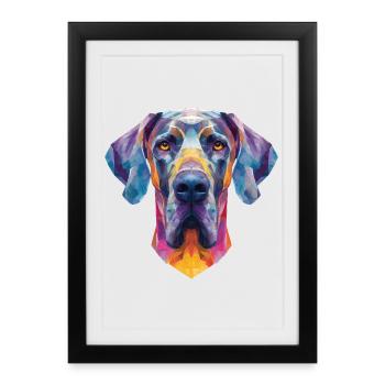 Dogue allemand - Affiche encadrée (27 × 37 cm) - noir - Devant