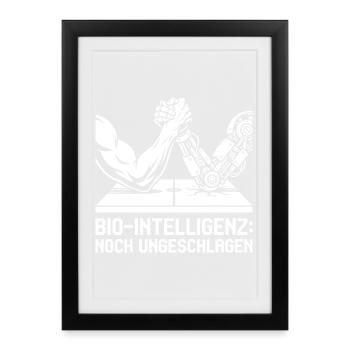 Bio Intelligenz noch ungeschlagen. - Gerahmtes Poster (27 × 37 cm) - Schwarz - Vorne