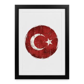 Turkey Flag Circle Design - Framed poster (27 × 37 cm) - black - Front