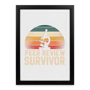 Peer Review Survived | Science Nerd - Framed poster (27 × 37 cm) - black - Front