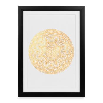 Mandala Art nouveau - or - Affiche encadrée (27 × 37 cm) - noir - Devant