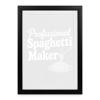 Préparateur de spaghettis professionnel - Affiche encadrée (27 × 37 cm) - noir - Devant