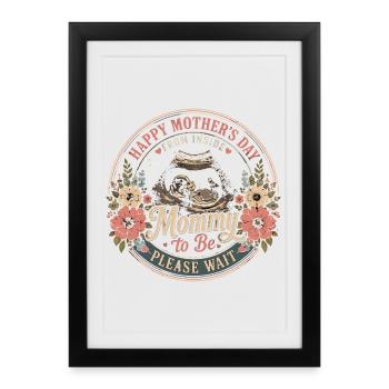 Cadeau Future Maman - Happy Mother's Day From Insi - Affiche encadrée (27 × 37 cm) - noir - Devant