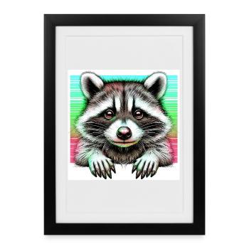 Raton laveur - Affiche encadrée (27 × 37 cm) - noir - Devant