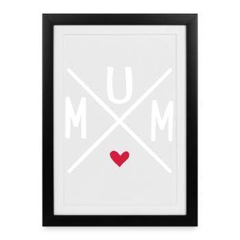 maman - Affiche encadrée (27 × 37 cm) - noir - Devant