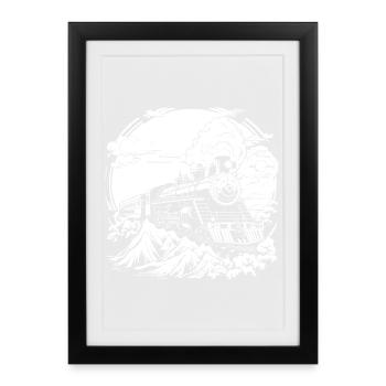 Chemin de fer - Affiche encadrée (27 × 37 cm) - noir - Devant