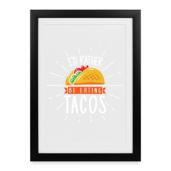 Si j’étais Care Bear, j’aurais un taco sur le ventre - Affiche encadrée (27 × 37 cm) - noir - Devant