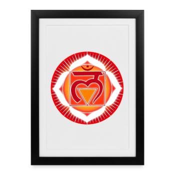Chakra Racine Muladhara - Affiche encadrée (27 × 37 cm) - noir - Devant