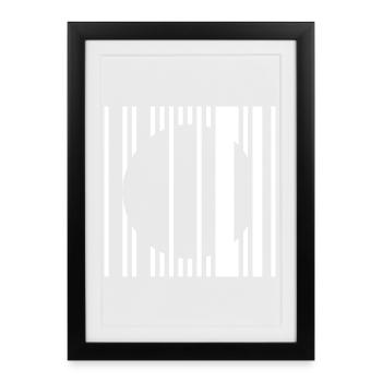 Vertical Stripe Circle - Framed poster (27 × 37 cm) - black - Front