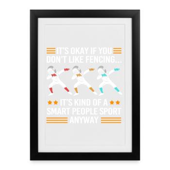 fencing - Framed poster (27 × 37 cm) - black - Front