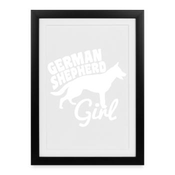 La jeune Berger allemand - Affiche encadrée (27 × 37 cm) - noir - Devant